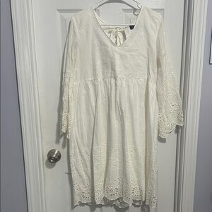 Suzanne Betro White Eyelet Dress